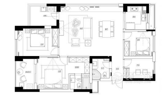 预算30万半包129平米 广州四室两厅房子装修