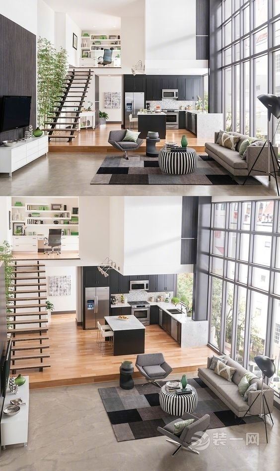 loft公寓装修设计实景图