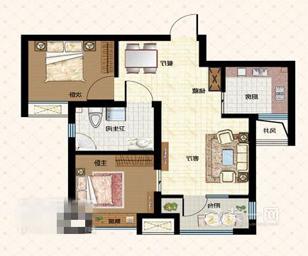 广州64平米装修改造户型图